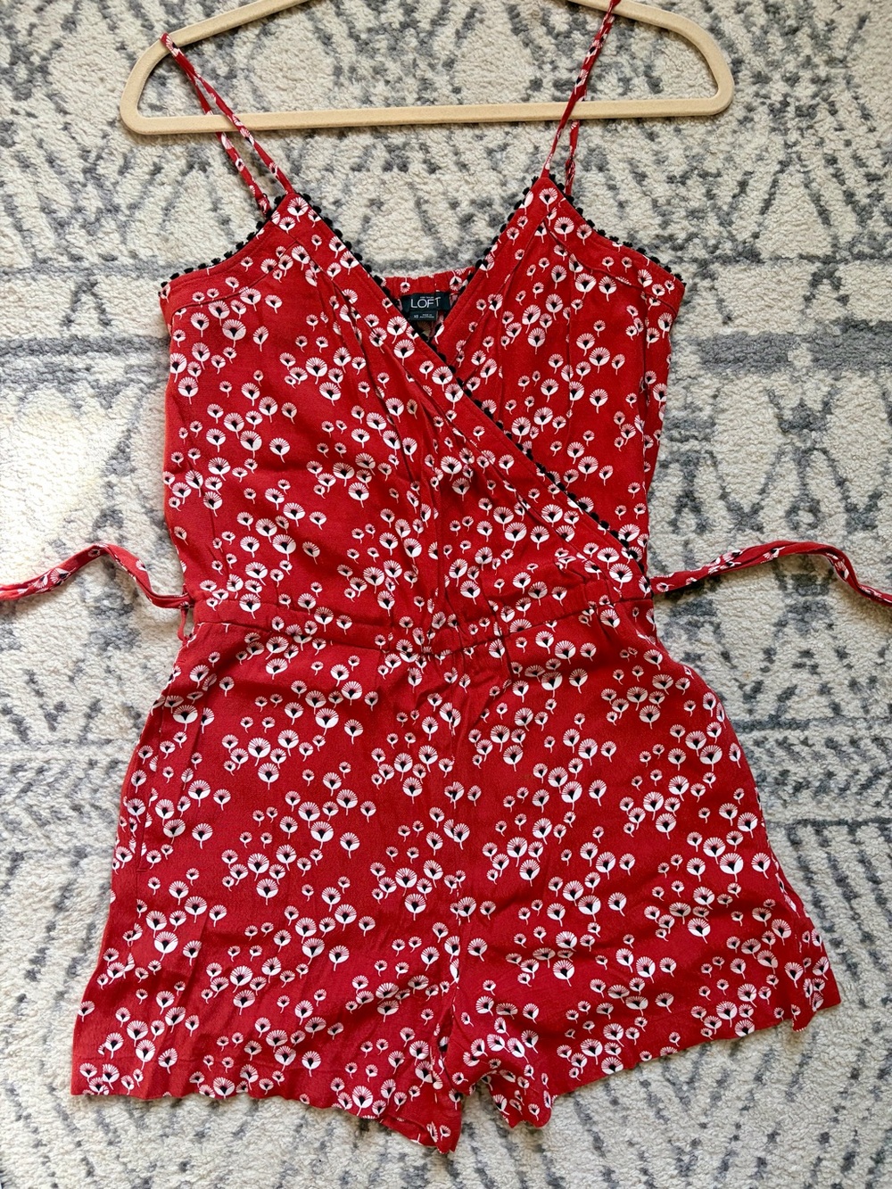 Ann Taylor Loft - Red Floral Romper
